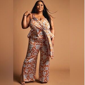 Nina Parker Orange and Blue Floral Set 1X